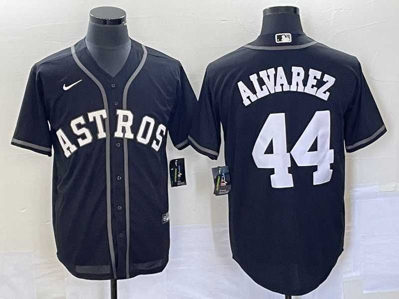 Mens Houston Astros #44 Yordan Alvarez Black Cool Base Stitched Baseball Jersey
